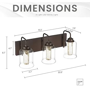 zeyu 3-Light 15W LED Vanity Light with Crystal Bubble, 20.5
